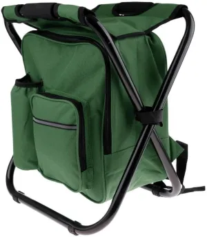 pistro Fishing Folding Stool Chair with Insulated Cooler Backpack