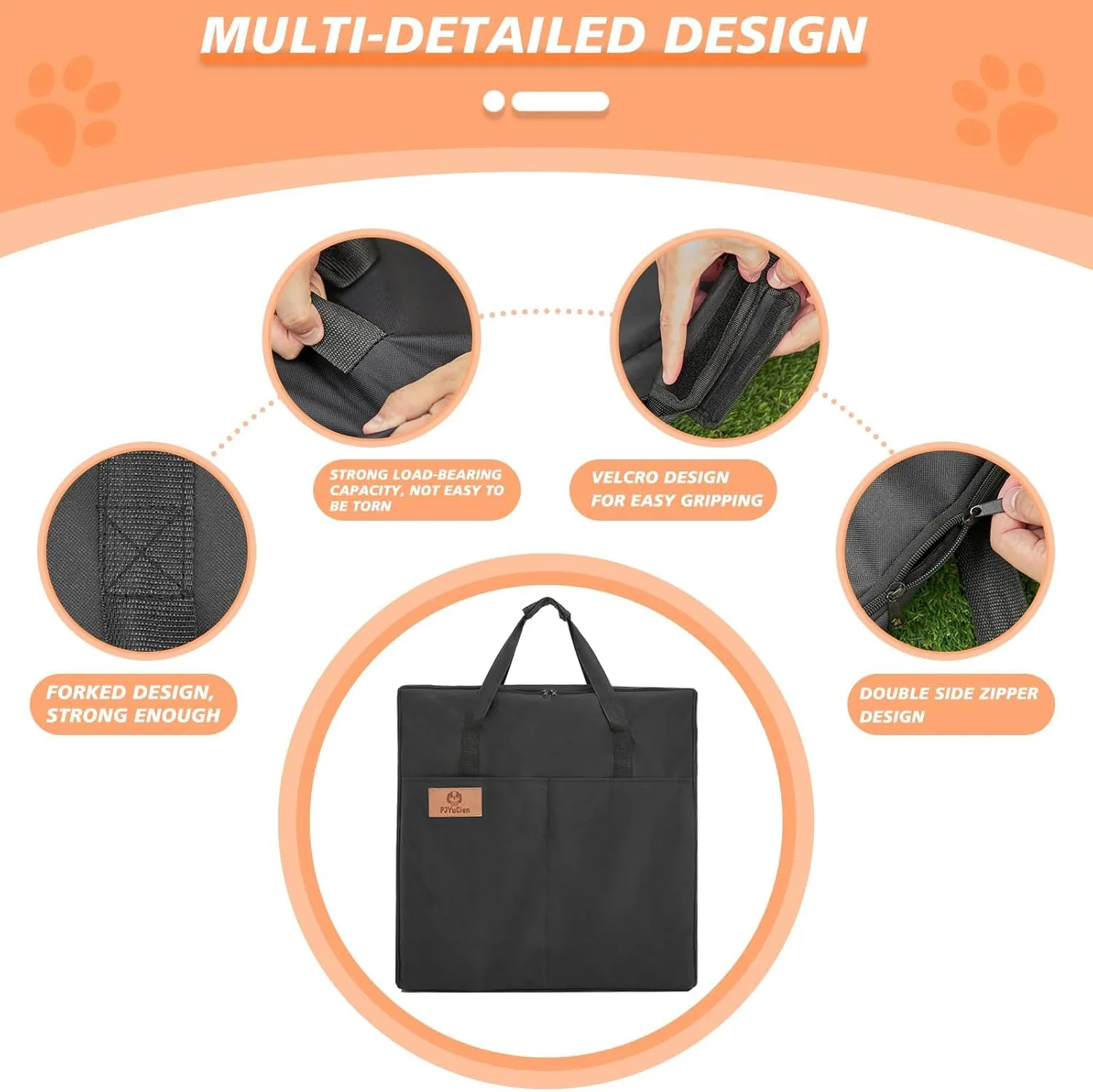 PJYuCien Dog Playpen Storage Bag, Suitable for 24"x24" Foldable Exercise Pet Playpen, Dog Fence, Oxford Cloth Fabric, Waterproof and Moisture-Proof