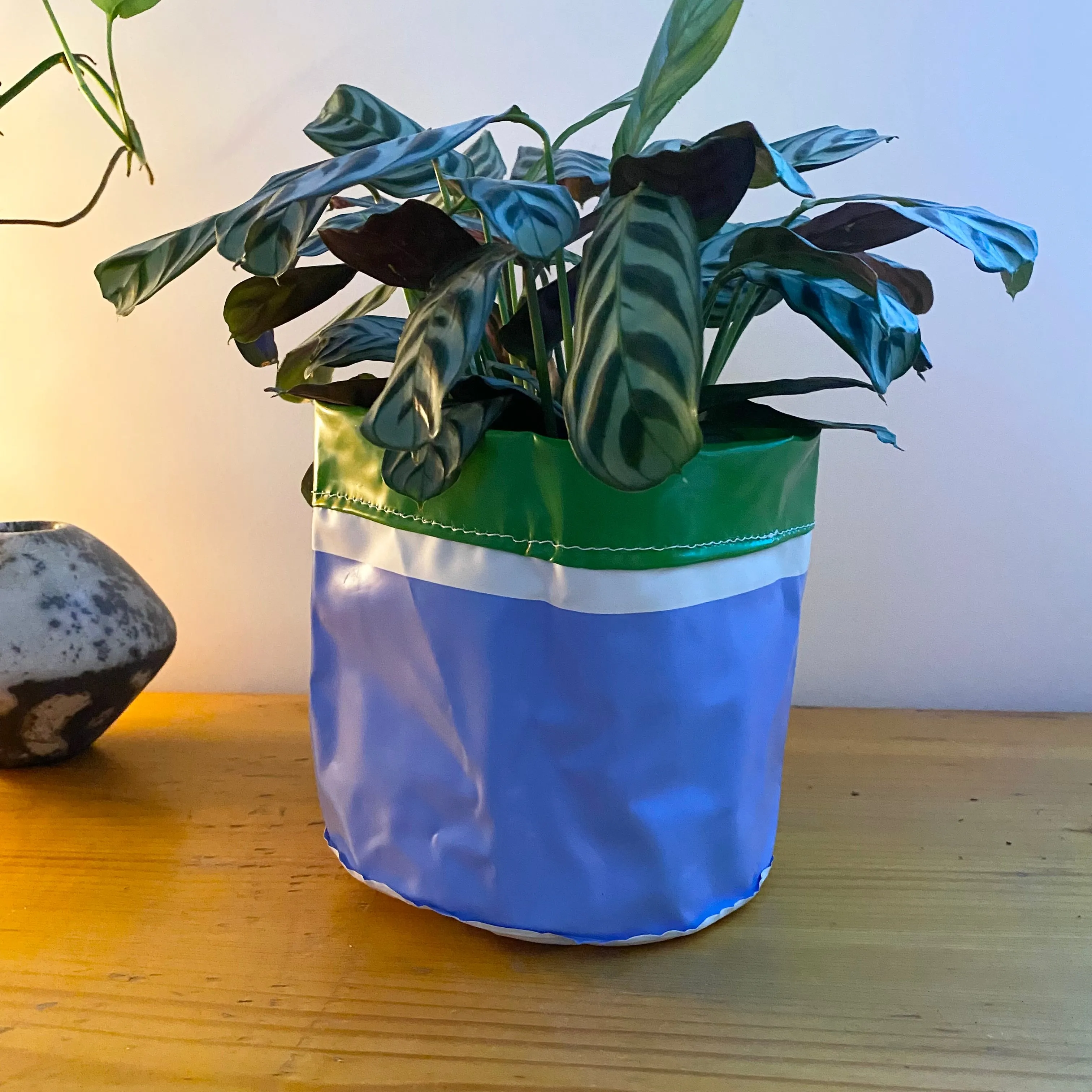 Planter, Plant pot, Storage basket or Desk Caddy - recycled inflatables