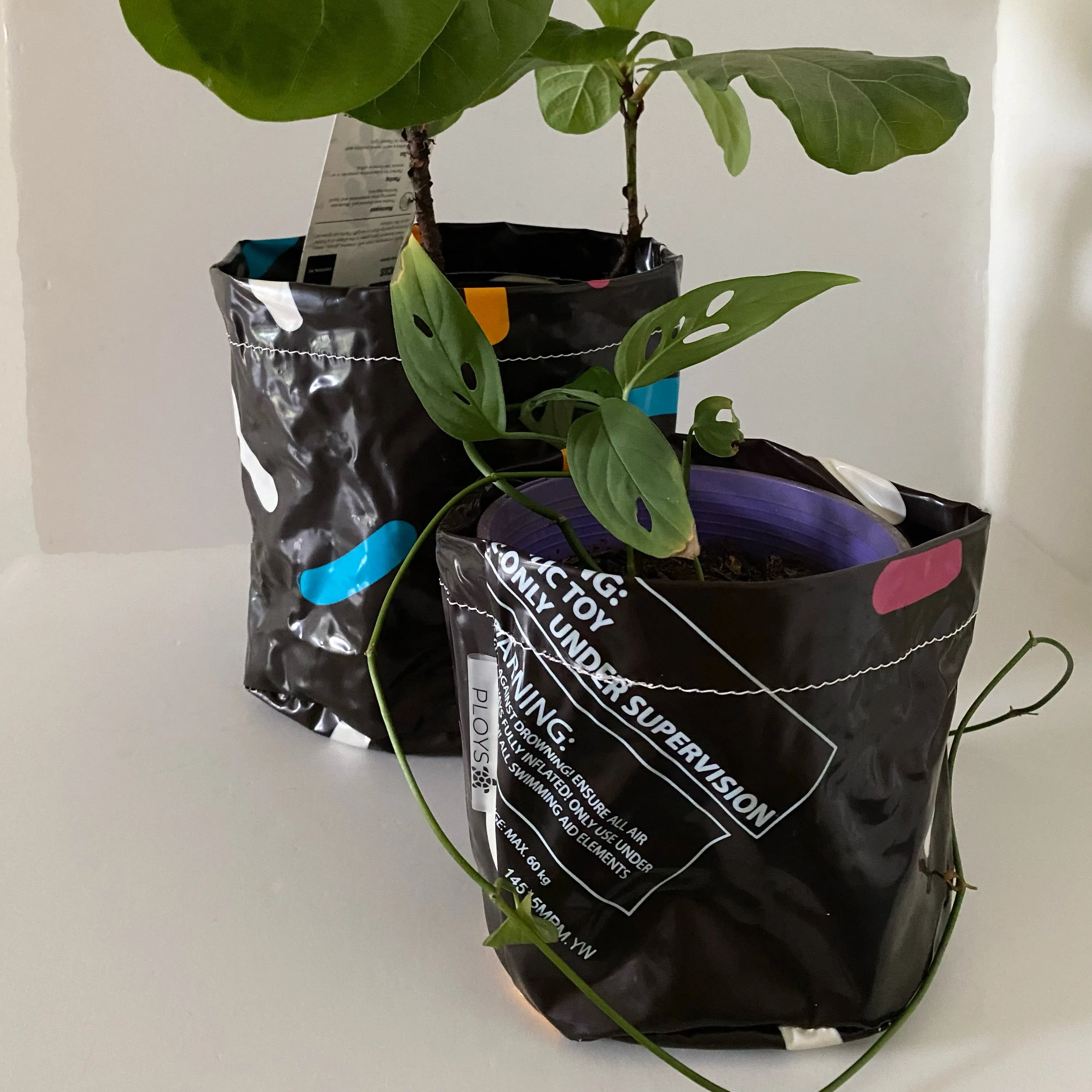 Planter, Plant pot, Storage basket or Desk Caddy - recycled inflatables