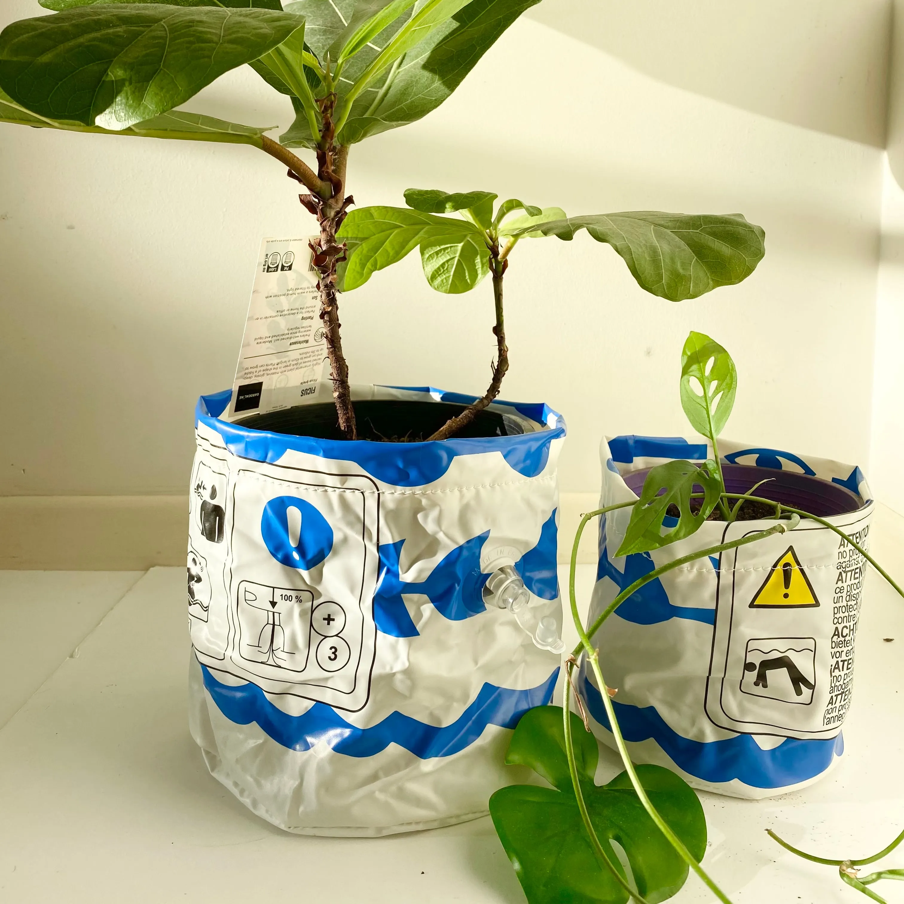 Planter, Plant pot, Storage basket or Desk Caddy - recycled inflatables