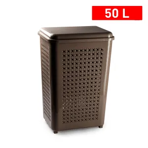 Plastic Forte Laundry Hamper, 50L - Available in different colors