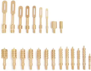 Plastic Solid Brass Gun Cleaning Jag Set, Gun Cleaning Jag for Rifle Cleaning and Maintenance Solid Brass Slotted Tip Adapters with Storage Case