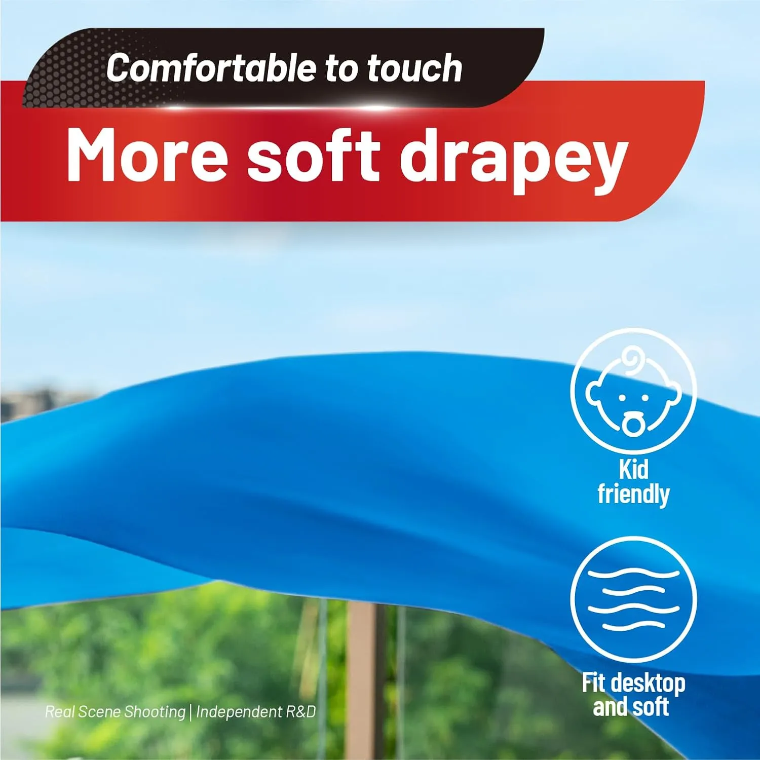 Plastic Table Cloth, 310 Ft X 54 in Disposable Tablecloth Blue Tablecloth Premium PEVA Plastic Table Cloth Disposable with Any Cut Sliding Cutters for Picnics, Parties, Birthdays, Festivals