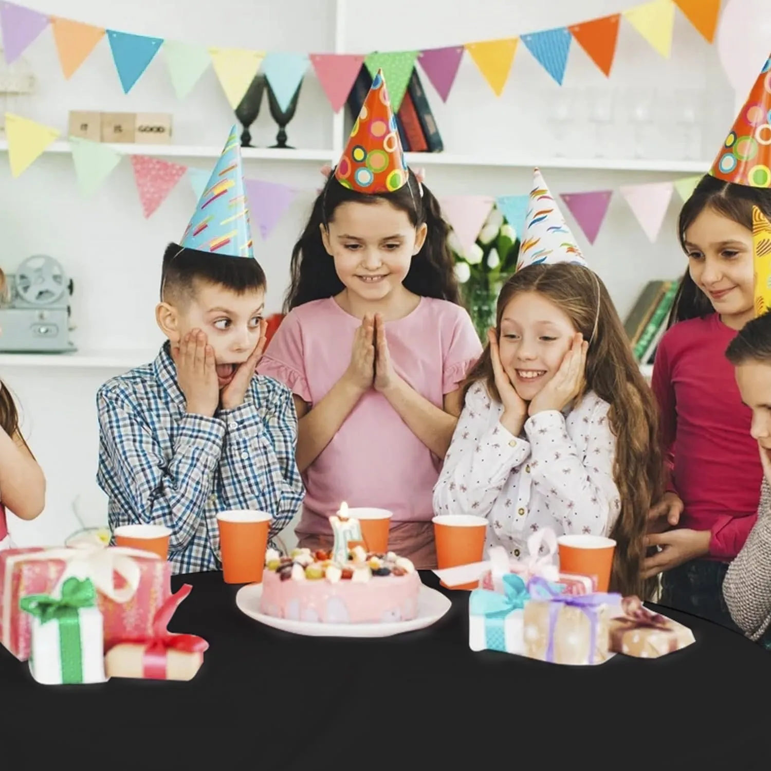 Plastic Table Cloth Disposable, 15 Packs Disposable Tablecloth 54 X 108 Inch Black Plastic Tablecloth for Rectangle Tables Tougher PEVA Table Cover for Party Decorations Picnic Dining Birthday