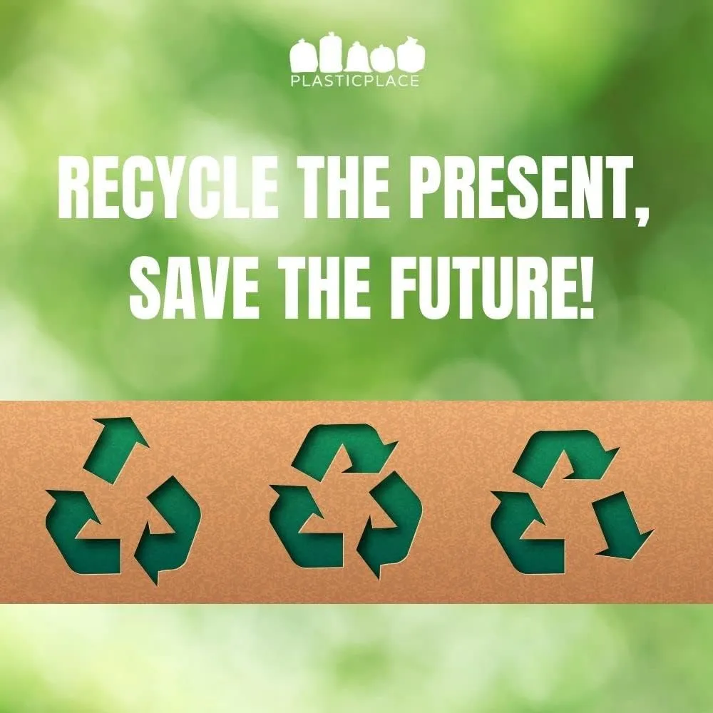 Plasticplace 12-16 Gallon Recycling Trash Bags │1.2 Mil │ Blue Garbage Bags │ 24” x 31” (250 Count)