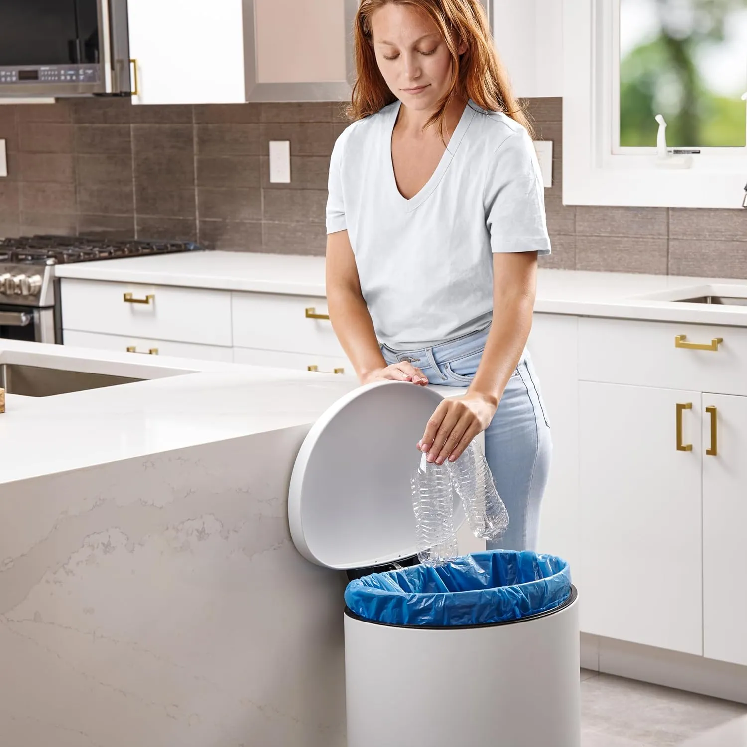 Plasticplace 12-16 Gallon Recycling Trash Bags │1.2 Mil │ Blue Garbage Bags │ 24” x 31” (250 Count)