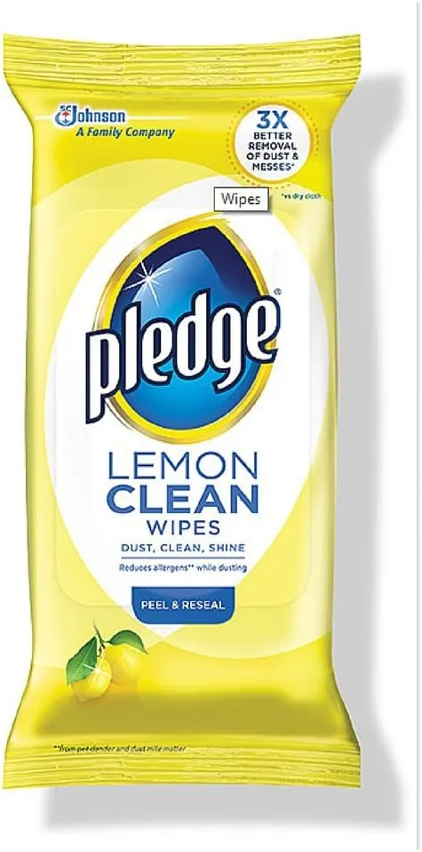 Pledge Lemon Wipes, 24 Count (Pack of 12)
