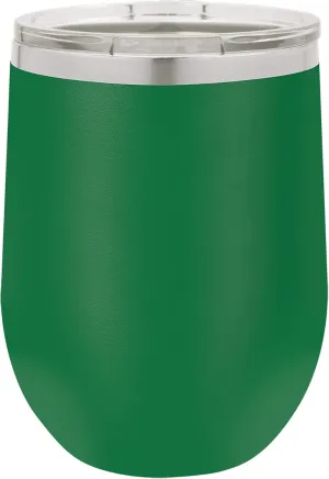 Polar Camel 12 oz. Vacuum Insulated Stemless Wine Glass with Lid (Green)