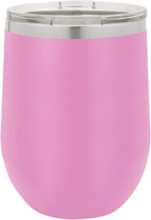 Polar Camel 12 oz. Vacuum Insulated Stemless Wine Glass with Lid (Light Purple)