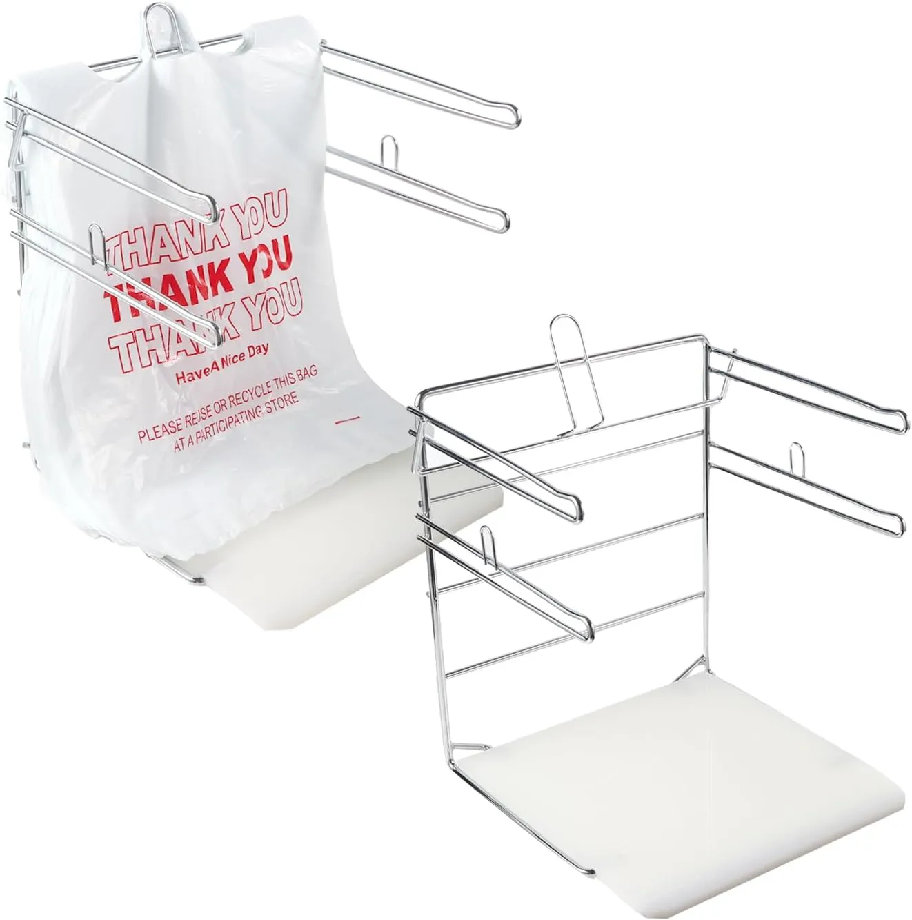Polmart Plastic Grocery Bag Holder / Rack for Shopping Bags and Plastic Bags (2-Pack)