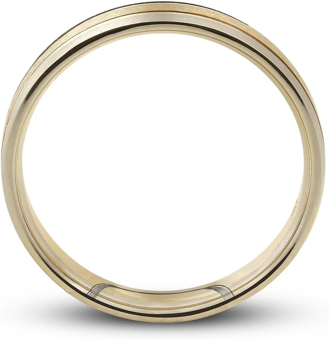 Pompeii 4MM 14k White & Yellow gold Two Tone Satin Womens Wedding Band