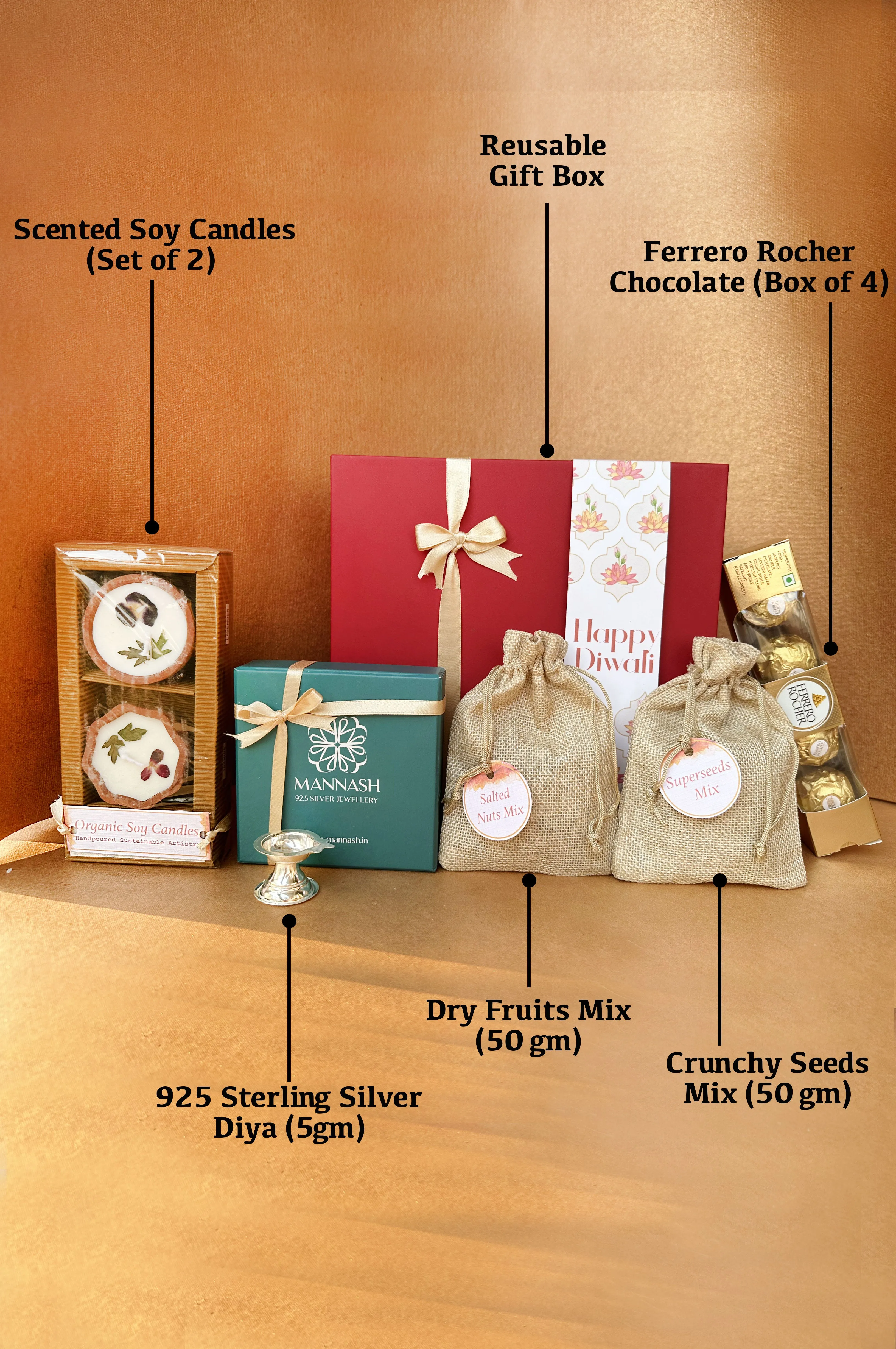 Pooja Diya Stand - Family Wali Diwali Gift Hamper