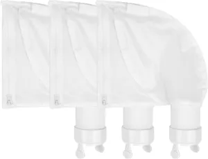 Pool Cleaner Bags Mesh Bag, Replacement Pool Sweep Bags Leaf Bag with Zipper, All-Purpose Pool Net Bags for Cleaning Fits Pool Vacuums for Leaves, Sand (3 Pack, Plastic Ring)