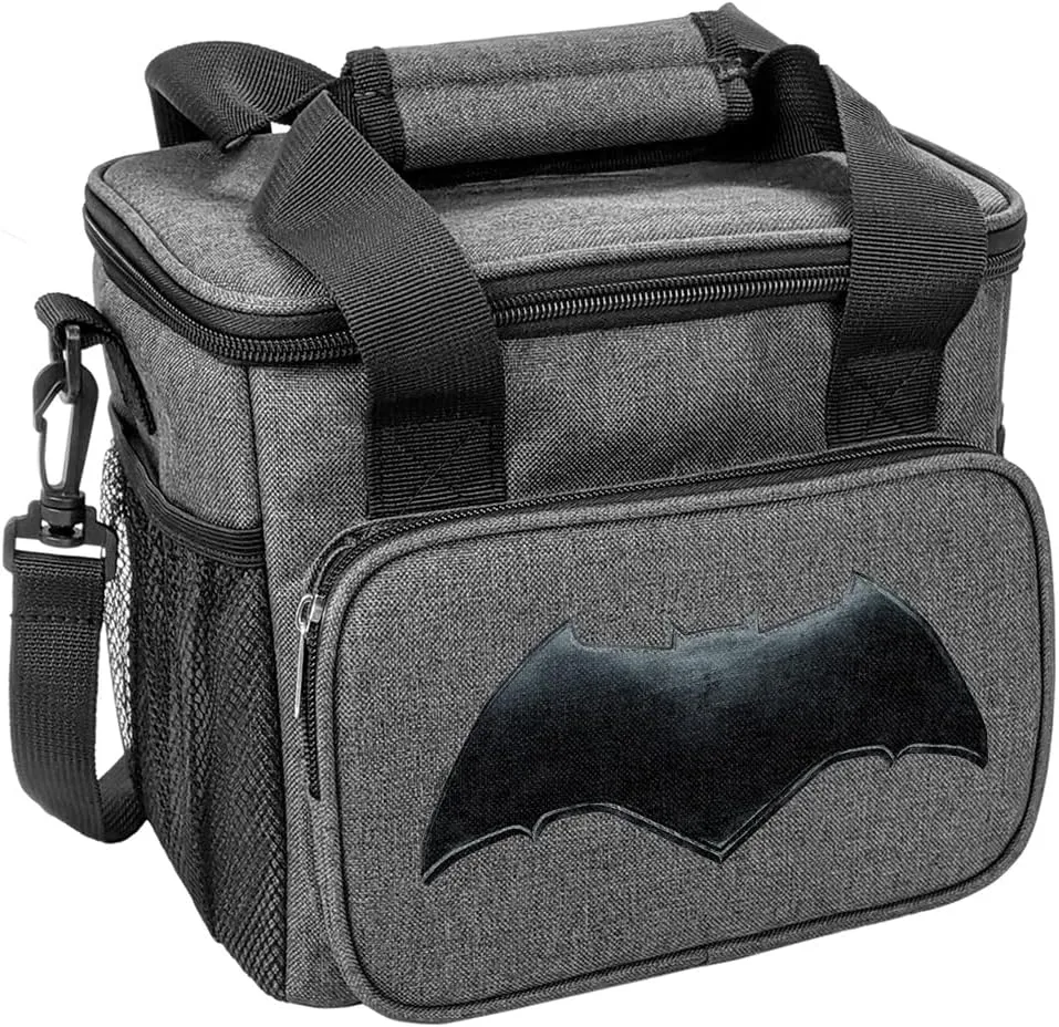 Popfunk Justice League Movie Batman Logo Soft Insulated Cooler Bag, Large Lunch Bag, Lightweight, Thermal and Reusable for Office, Picnic, Beach