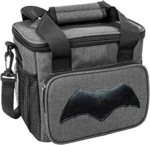 Popfunk Justice League Movie Batman Logo Soft Insulated Cooler Bag, Large Lunch Bag, Lightweight, Thermal and Reusable for Office, Picnic, Beach