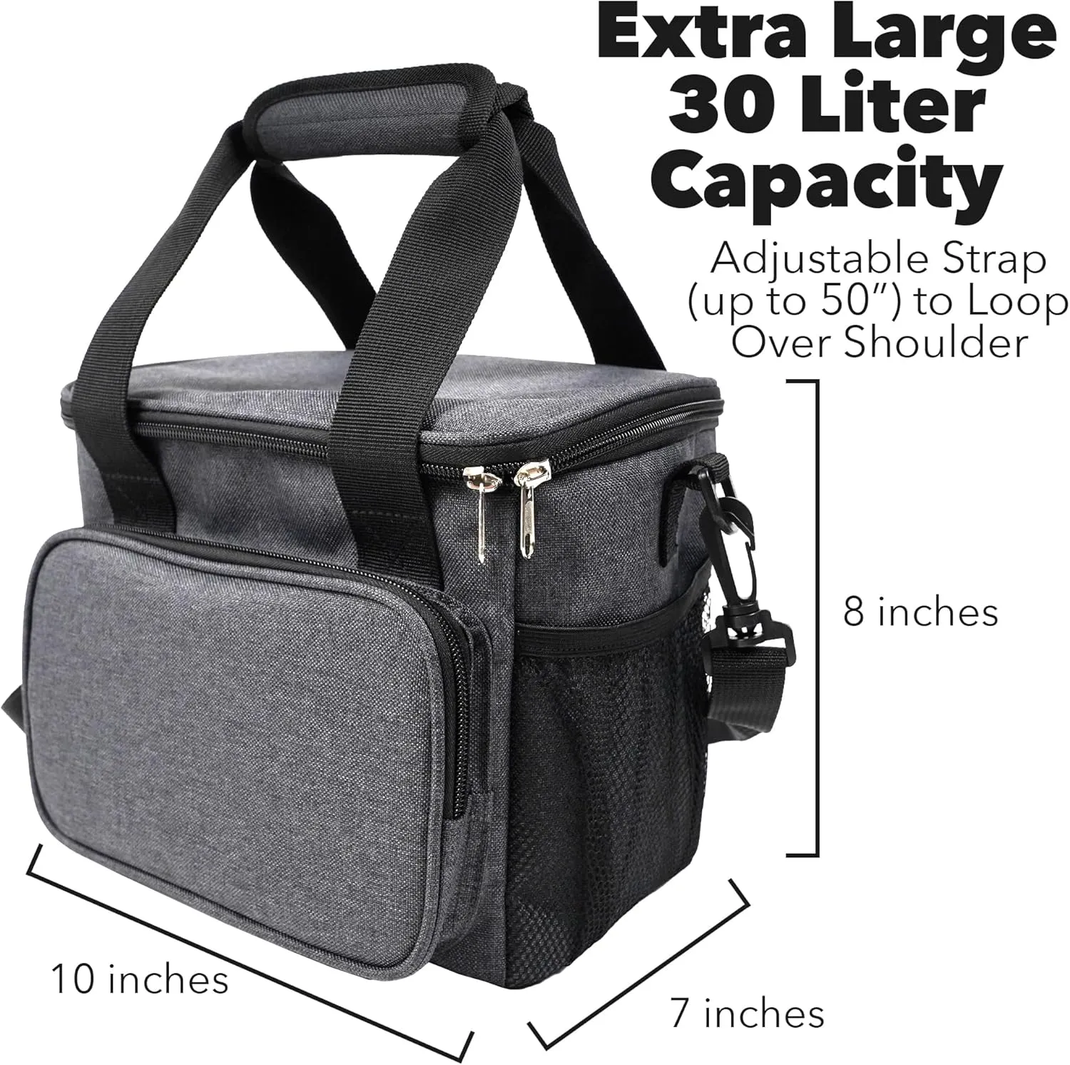 Popfunk NASA Official Meatball Logo Soft Insulated Cooler Bag, Large Lunch Bag, Lightweight, Thermal and Reusable for Office, Picnic, Beach