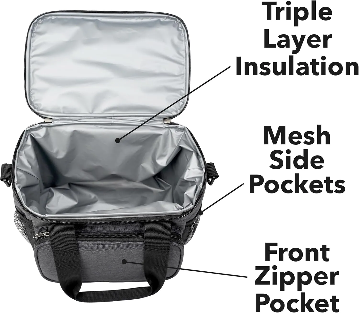 Popfunk NASA Official Meatball Logo Soft Insulated Cooler Bag, Large Lunch Bag, Lightweight, Thermal and Reusable for Office, Picnic, Beach