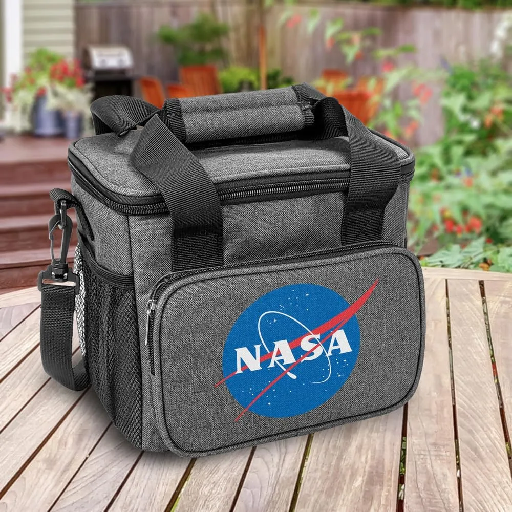 Popfunk NASA Official Meatball Logo Soft Insulated Cooler Bag, Large Lunch Bag, Lightweight, Thermal and Reusable for Office, Picnic, Beach