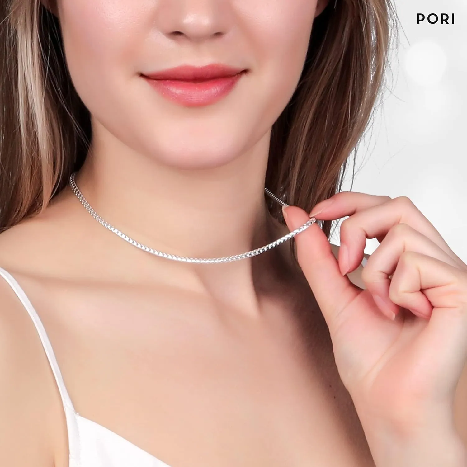 PORI JEWELERS Sterling Silver Italian 2.5MM Solid Franco Square Box Link Chain Necklace