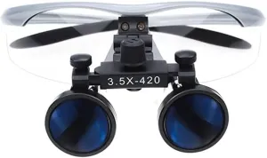 Portable 3.5X420mm Plastic Clip-on Binocular Loupes Magnifiers Optical Glassesar Loupes (Silver)