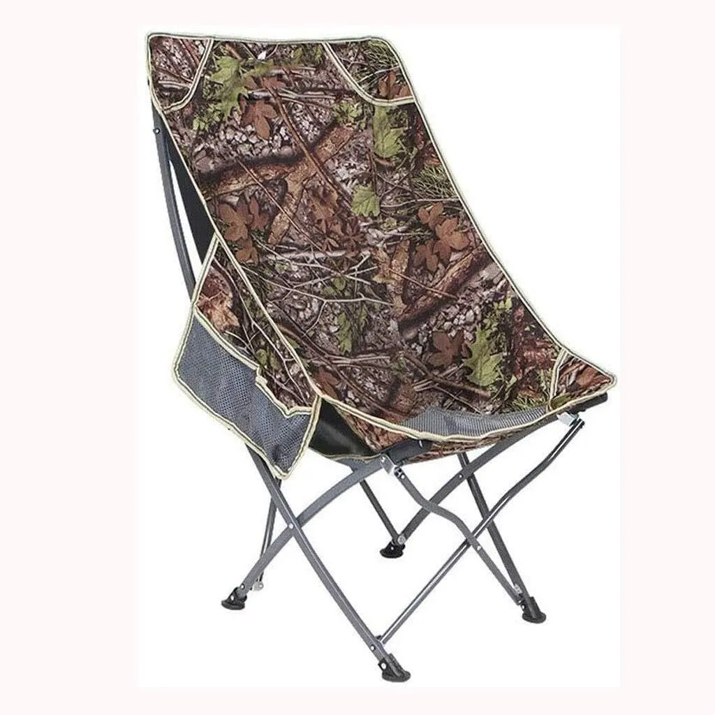 Portable Folding Reclining Camping Chair with Footrest, Steel Frame, Breathable Net Fabric, Supports Up to 150kg