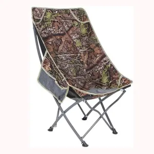 Portable Folding Reclining Camping Chair with Footrest, Steel Frame, Breathable Net Fabric, Supports Up to 150kg