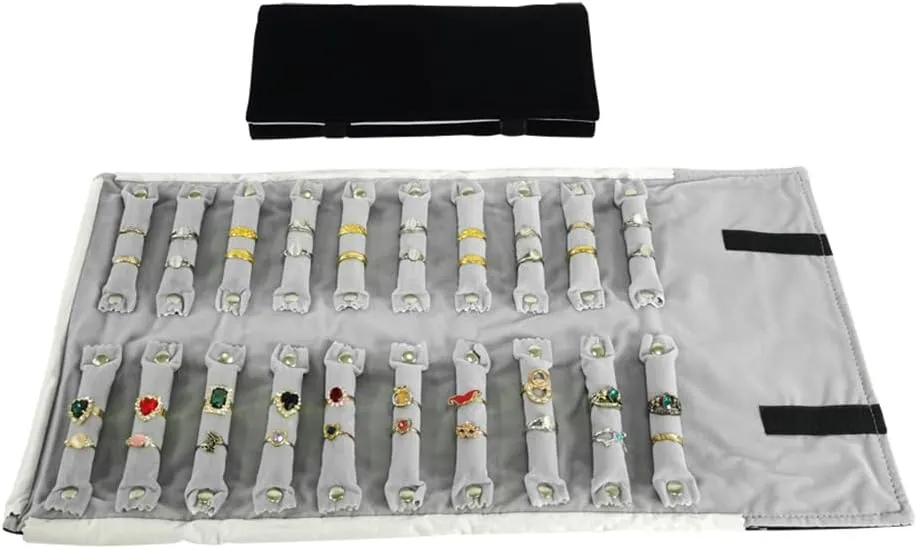 Portable Jewelry Roll Secure Ring Pouch Foldable Ring Case Ideal Ring Holder Case for Travel Enthusiast