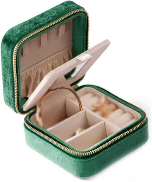 Portable Travel Jewelry Bag Necklace Velvet Strap Jewelry Storage Box(E)