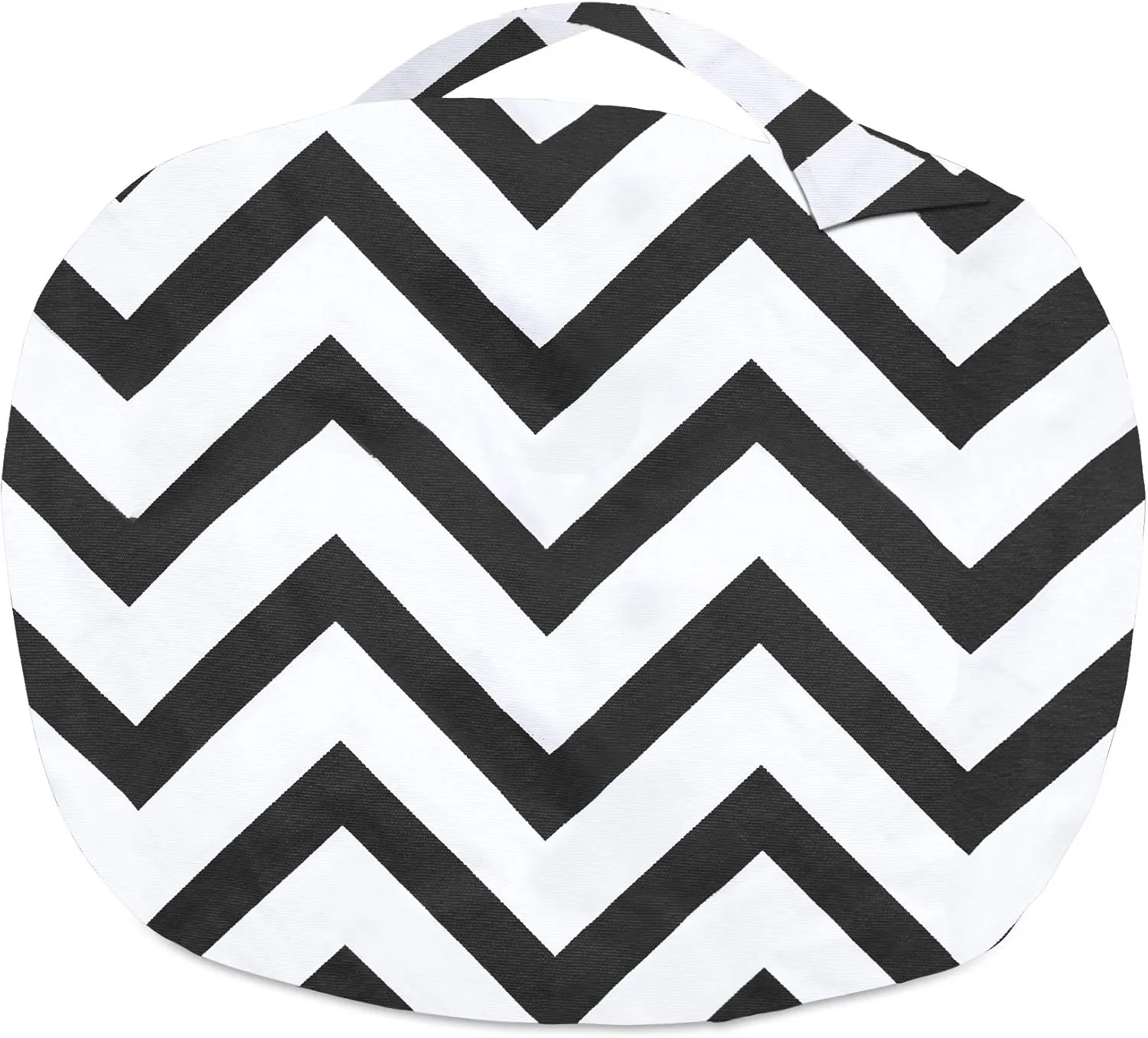 Posh Creations Kids Stuffed Animal Storage Bean Bag Chair Cover - Childrens Toy Organizer, Large-38in, Canvas Chevron Black and White