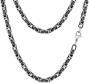 PROSTEEL 4MM/6MM/8MM Stainless Steel Necklace for Men, Stylish and Cool, Byzantine Chain Black Gold Silver Tone, 18-30 Inches, Come with Box