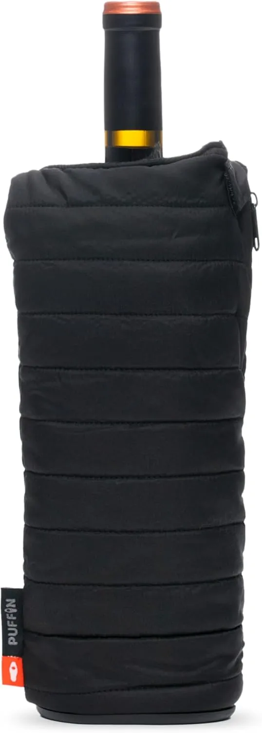 Puffin - The Caddy Wine Bag - Insulated Wine Bottle Cooler I Liquor Bottle Insulator, Keep Drinks and Beverages Cold - Black/Pewter