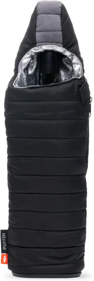 Puffin - The Caddy Wine Bag - Insulated Wine Bottle Cooler I Liquor Bottle Insulator, Keep Drinks and Beverages Cold - Black/Pewter