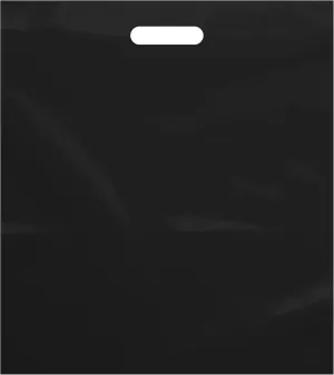 Purple Q Crafts Plastic Bag with Die Cut Handle Bag 15"x18" Black Plastic Merchandise Bags 100 Pack for Retail, Gifts, Trade Show and More