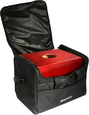 Pyle Portable Travel Compact, Fabric and Durable Fashionable Cajon Storage Bag with Convenient Handle and Stylish Zipper, Fits Model: PCDJ15-Pyle (PCJDBG15)