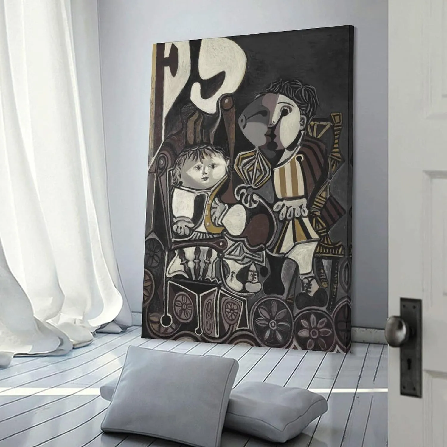 qinshuang Pablo Picasso-Claude Et Paloma-poster Poster Decorative Painting Canvas Wall Art Living Room Posters Bedroom Painting 20x30inch(50x75cm)
