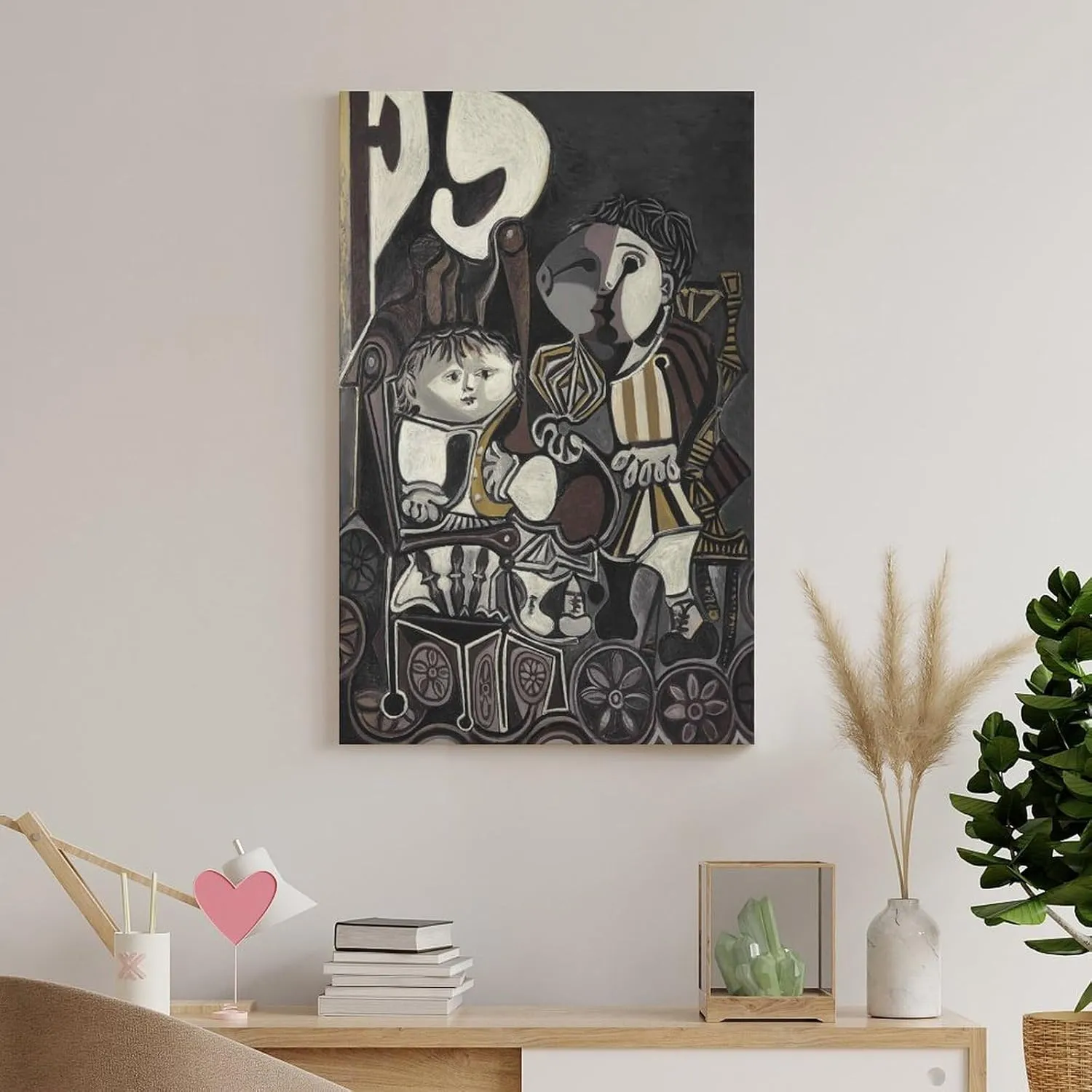 qinshuang Pablo Picasso-Claude Et Paloma-poster Poster Decorative Painting Canvas Wall Art Living Room Posters Bedroom Painting 20x30inch(50x75cm)