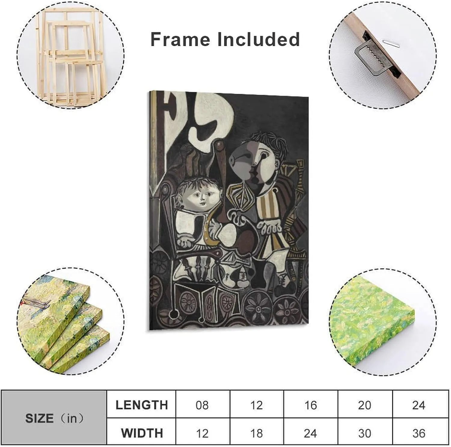 qinshuang Pablo Picasso-Claude Et Paloma-poster Poster Decorative Painting Canvas Wall Art Living Room Posters Bedroom Painting 20x30inch(50x75cm)
