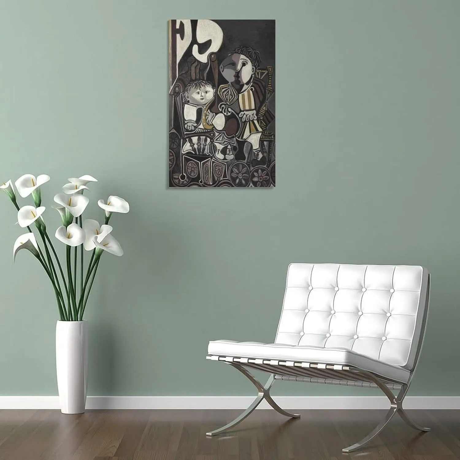qinshuang Pablo Picasso-Claude Et Paloma-poster Poster Decorative Painting Canvas Wall Art Living Room Posters Bedroom Painting 20x30inch(50x75cm)