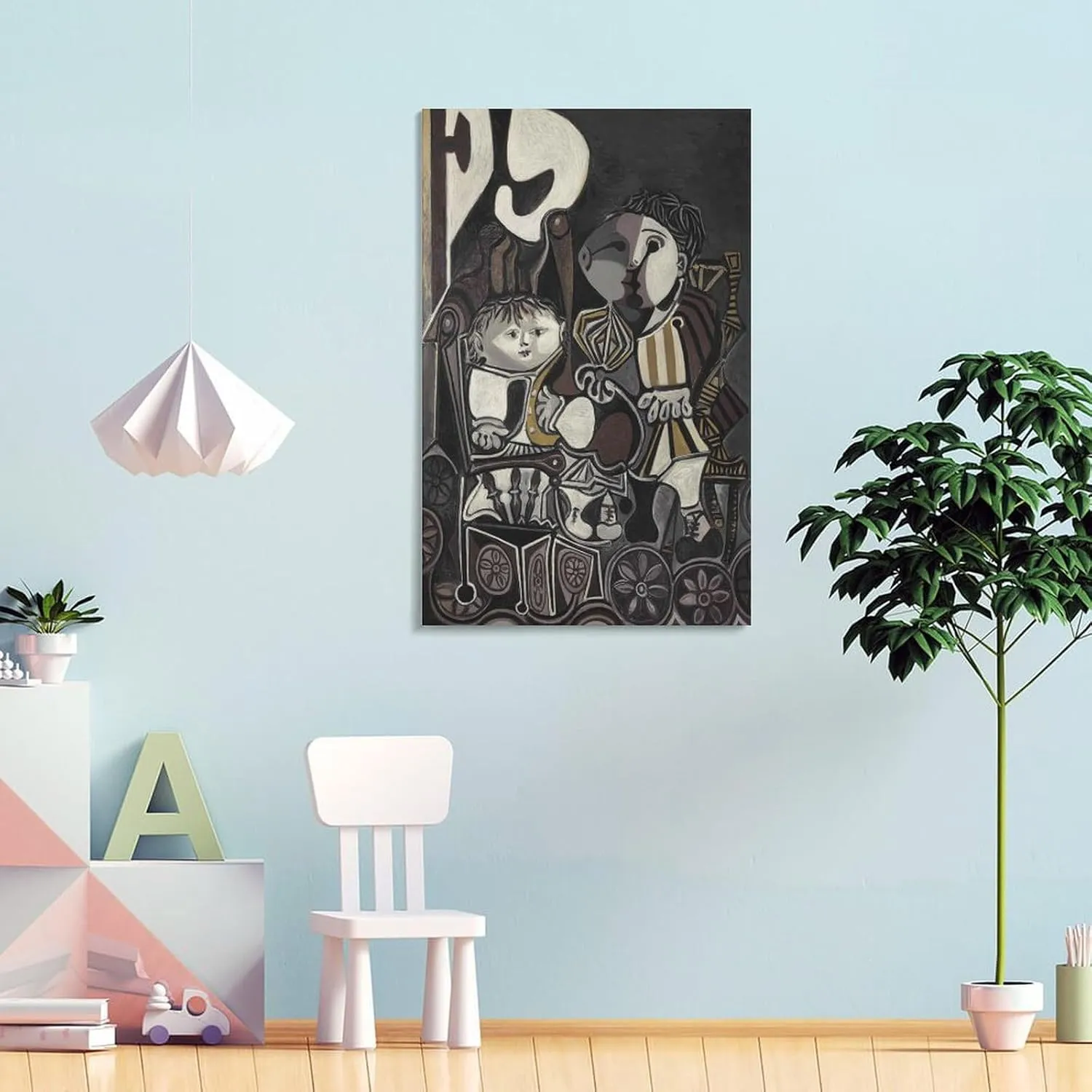 qinshuang Pablo Picasso-Claude Et Paloma-poster Poster Decorative Painting Canvas Wall Art Living Room Posters Bedroom Painting 20x30inch(50x75cm)