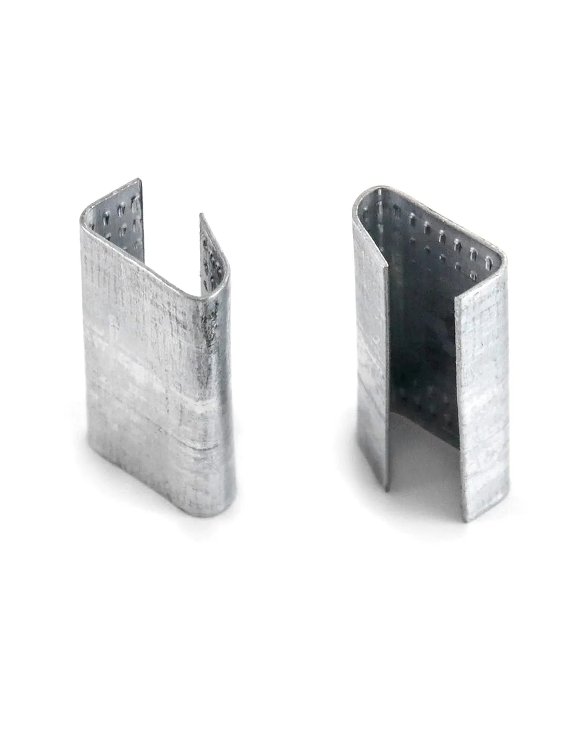QWORK Seals for 1/2" Strap Width Steel Strapping, 500 Pcs Metal Clips for Firmly Securing Packaging and Pallet Banding, Fix Large and Medium-sized Loads for Storage and Transportation