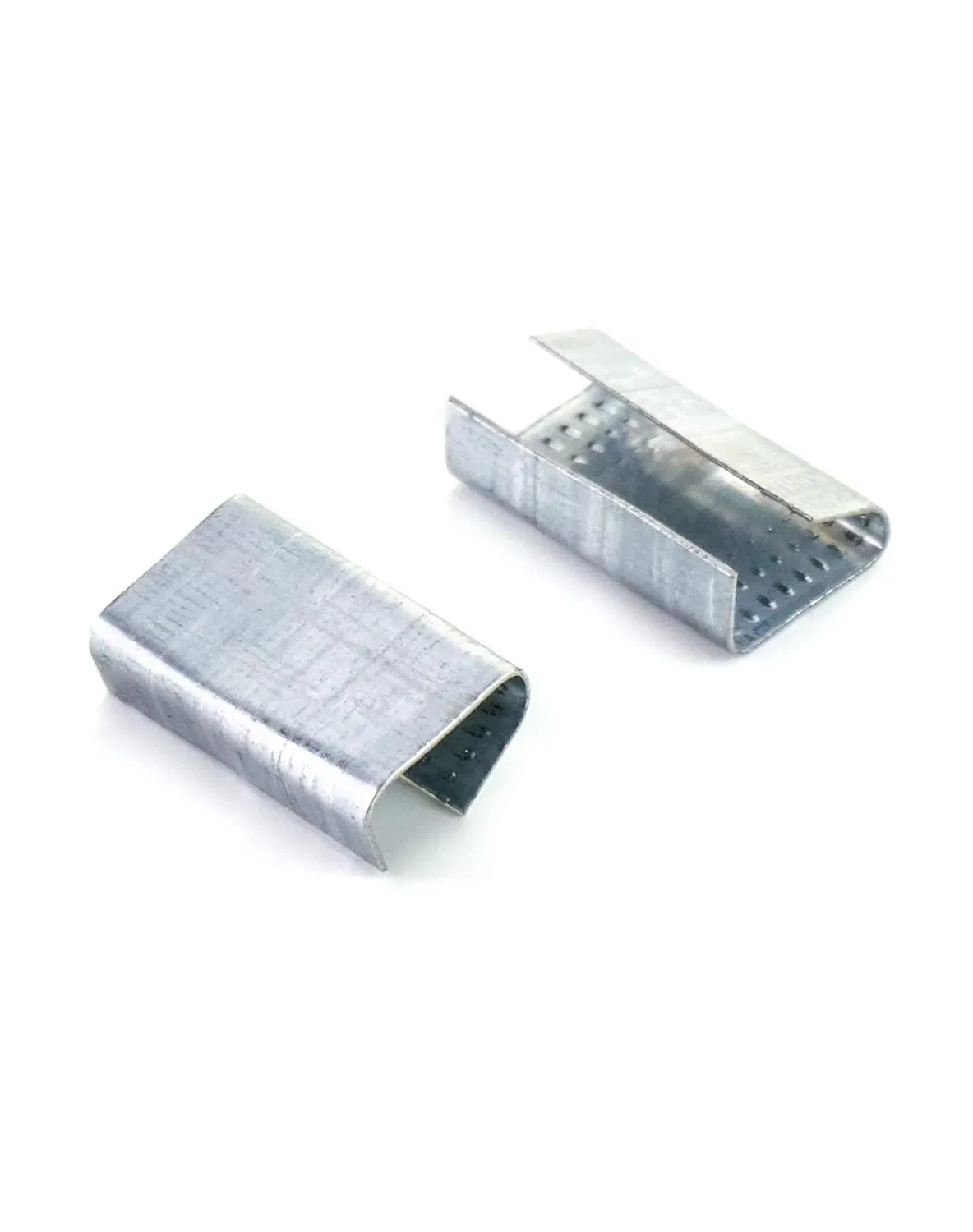 QWORK Seals for 1/2" Strap Width Steel Strapping, 500 Pcs Metal Clips for Firmly Securing Packaging and Pallet Banding, Fix Large and Medium-sized Loads for Storage and Transportation