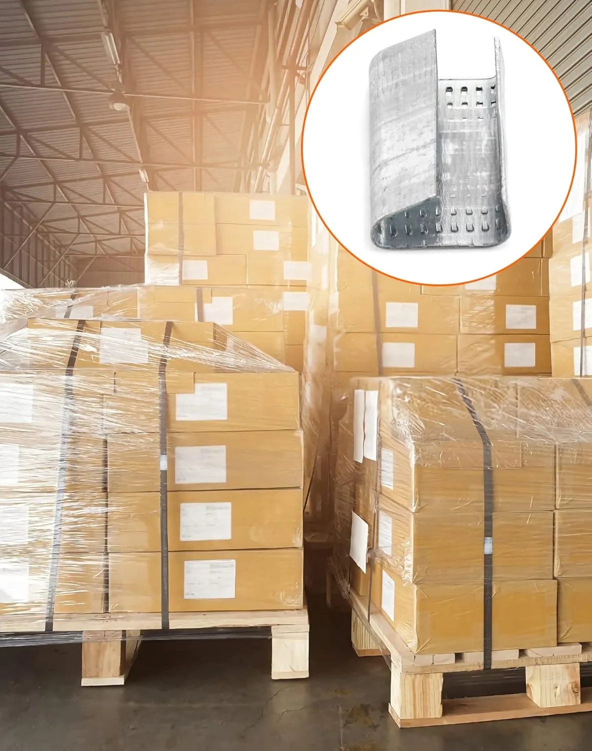 QWORK Seals for 1/2" Strap Width Steel Strapping, 500 Pcs Metal Clips for Firmly Securing Packaging and Pallet Banding, Fix Large and Medium-sized Loads for Storage and Transportation