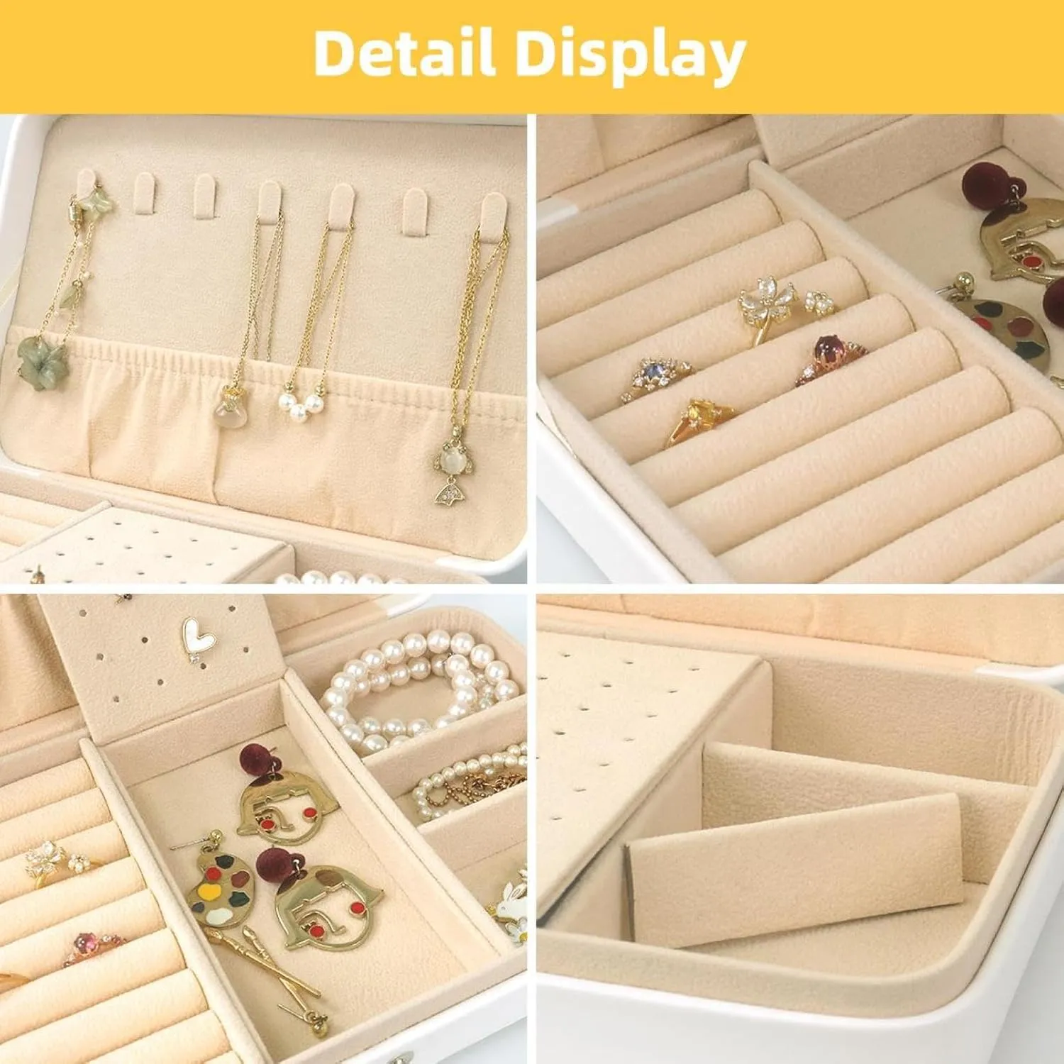 Race Car with Finish Line Flags Pilot and Flames Travel Jewelry Box, Portable Travel Display Case Storage Holder Boxes for Stud Earrings, Rings, Necklaces, Bracelets