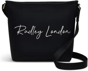 RADLEY London Addison Gardens Signature Responsible Women's Small Recycled Fabric Ziptop Crossbody Bag, Black