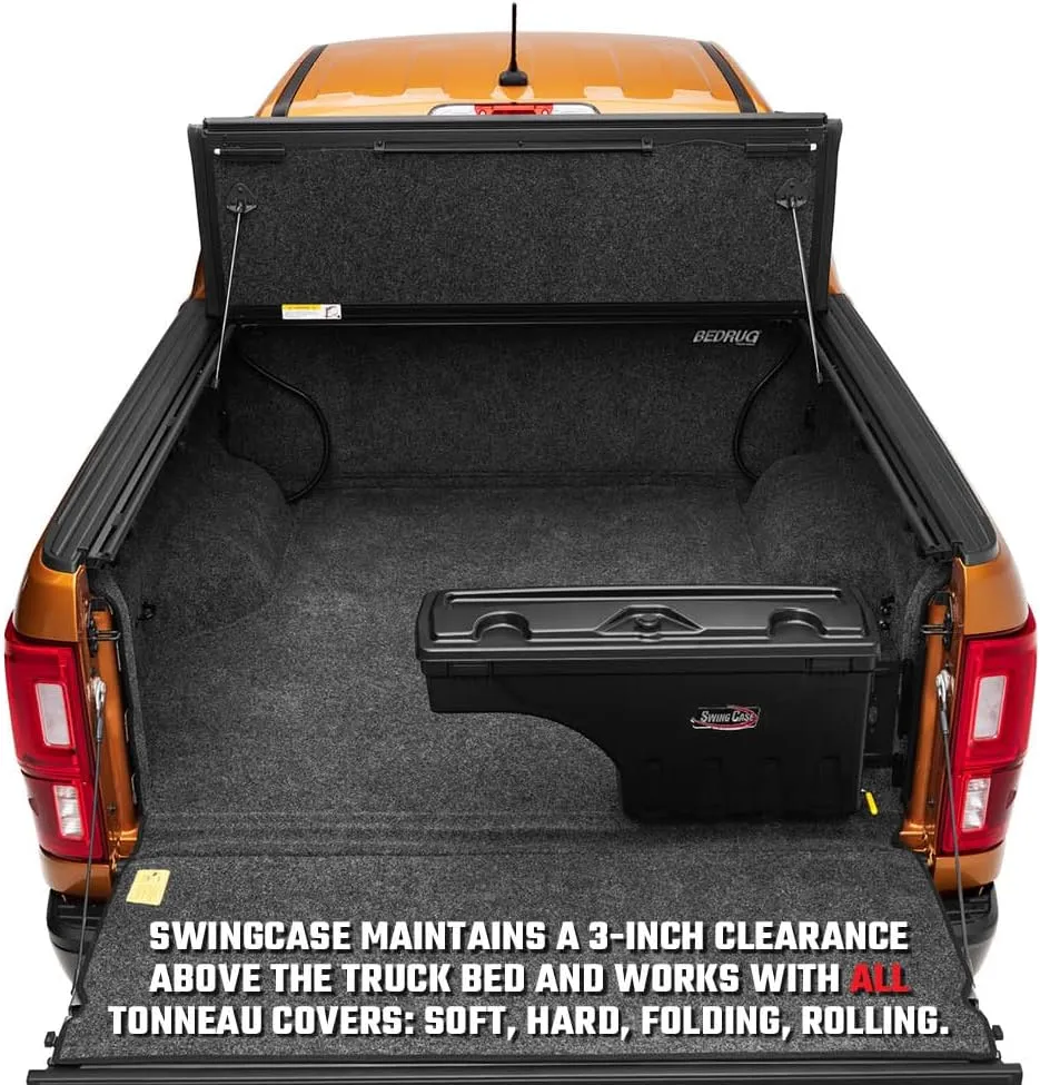 RealTruck UnderCover SwingCase Truck Bed Storage Box | SC104P | Fits 2019 - 2025 Chevy/GMC Silverado/Sierra 1500 Passenger Side (Will not fit with Carbon Pro Bed or MultiPro Tailgate)