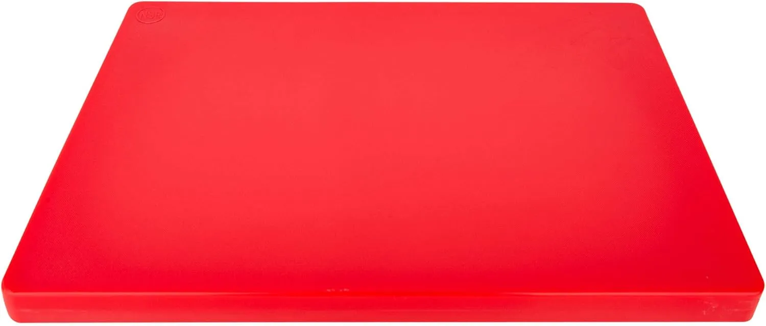 Restaurant Thick Red Plastic Cutting Board 18x12, 1 Inch Thick