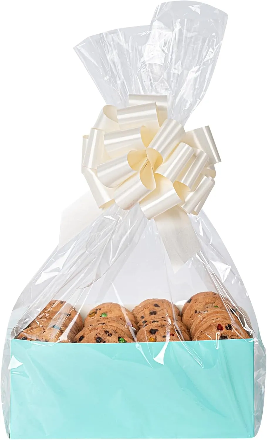 Restaurantware Bag Tek 12 x 4 x 20 Inch Gift Basket Bags 100 Bags For Part Favors - With Gusseted Sides Disposable Clear Plastic Basket Bags For Wedding Or Party Gifts