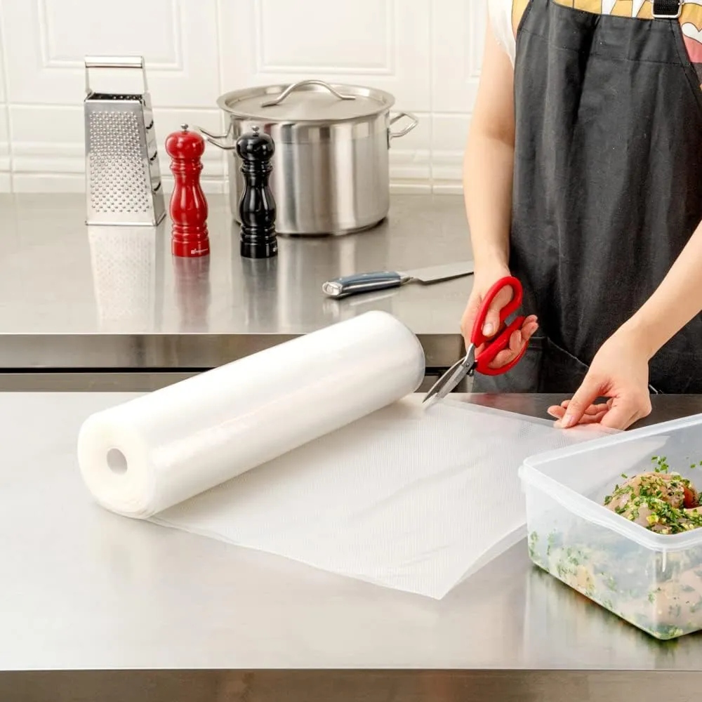 Restaurantware Fresh Hero Vacuum Bag Roll 1 Microwavable Vacuum Seal Bag Roll - Freezable 3 Mil Thickness Plastic Vacuum Storage Bag Roll For Sous Vide Cooking