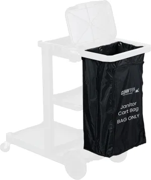 Restaurantware-Janitor CART Bag ONLY: Clean Tek Professional 16.93 x 10.63 x 29.53 Inch Janitorial Cart Bag, 1 Heavy-Duty Bag - Janitor Cart Sold Separately, Durable, Black Plastic Replacement Bag